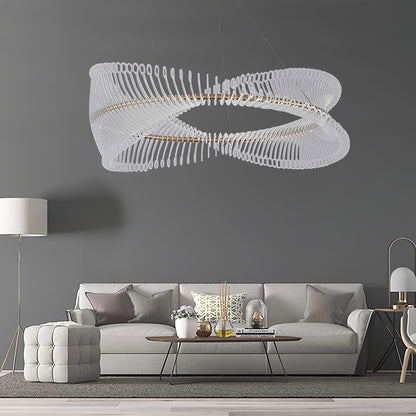Moderne Hanglamp – Goudkleurig Metaal met Acryl Accenten