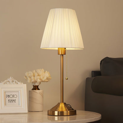 Arstid Tafel Lamp | Stijlvolle Metaal & Stof Lamp met Geel Plissé Lampenkap