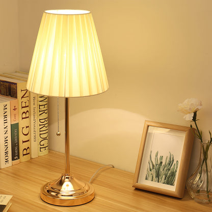 Arstid Tafel Lamp | Stijlvolle Metaal & Stof Lamp met Geel Plissé Lampenkap