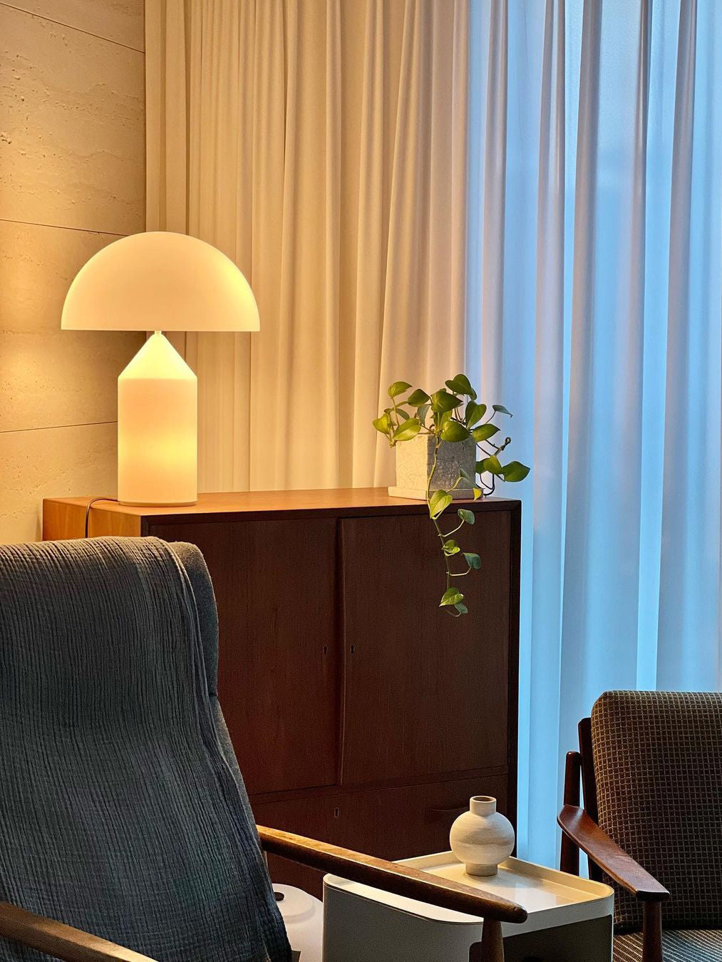 Atollo Glas Tafel Lamp – Geometrisch Design met LED of Edison Gloeilamp Table lamp Myna Mode
