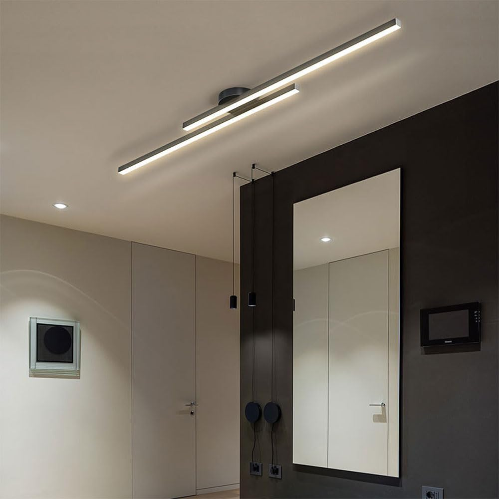 Moderne Aluminium LED Plafondlamp – Minimalistisch Semi-Flush Design voor Woonkamer of Hal