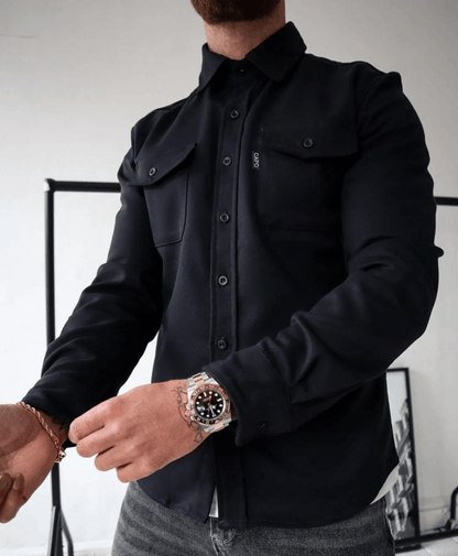 Heren Overshirt Jas – Katoenmix – Lange Mouw – Borstzakken