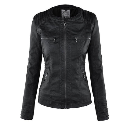 Waterdichte Dames Lederjas met Afneembare Capuchon – Echt Leer & Winddicht
