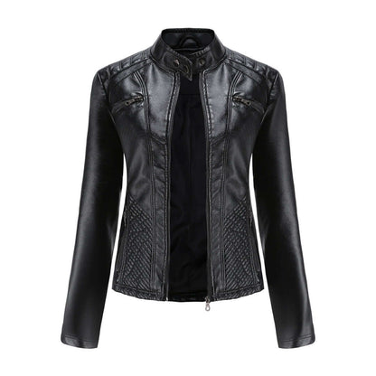 Dames Leren Jas met Tijdloze Elegante Look