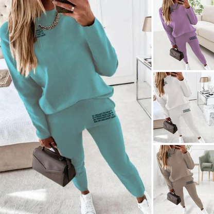 Comfortabel Dames Trainingspak – Tweedelig Met Elastische Taille & Pockets