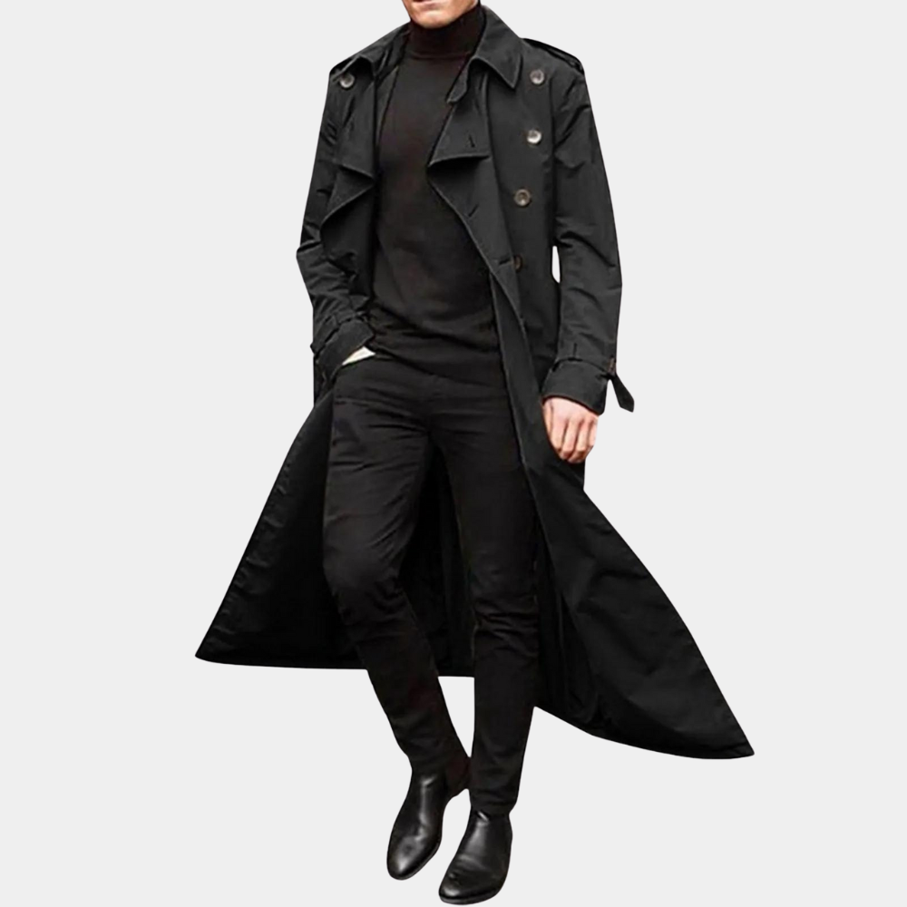 Heren Trenchcoat – Dubbelrijig – Met Riemsluiting aan de Mouwen – Klassieke Revers – Stijlvol & Duurzaam