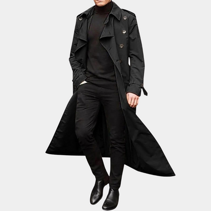 Heren Trenchcoat – Dubbelrijig – Met Riemsluiting aan de Mouwen – Klassieke Revers – Stijlvol & Duurzaam