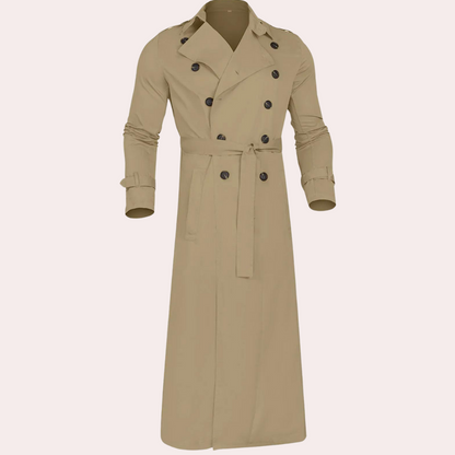 Heren Trenchcoat – Dubbelrijig – Met Riemsluiting aan de Mouwen – Klassieke Revers – Stijlvol & Duurzaam