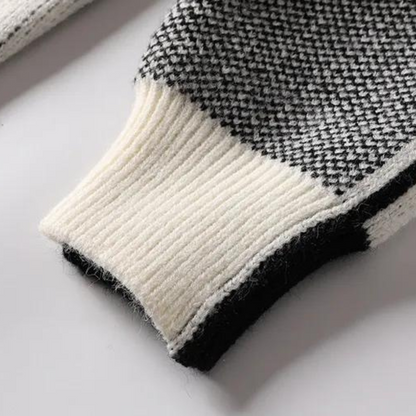 Herren Strickpullover – Dickes Material – Geometrisches Muster – Trendy & Bequem