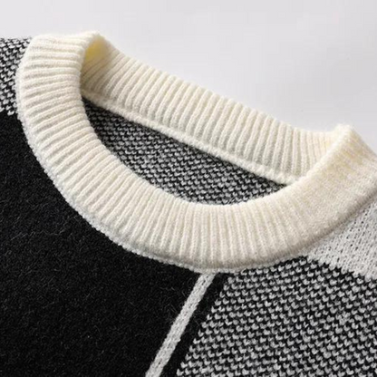 Herren Strickpullover – Dickes Material – Geometrisches Muster – Trendy & Bequem