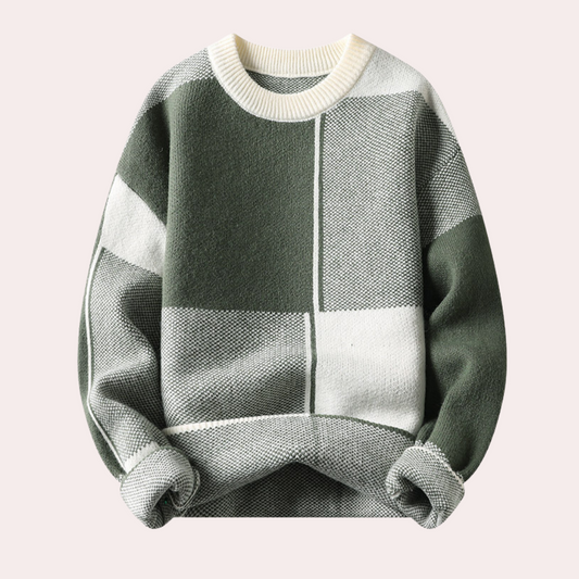 Herren Strickpullover – Dickes Material – Geometrisches Muster – Trendy & Bequem