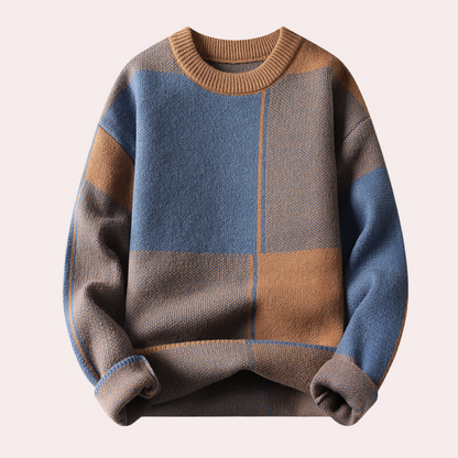 Herren Strickpullover – Dickes Material – Geometrisches Muster – Trendy & Bequem