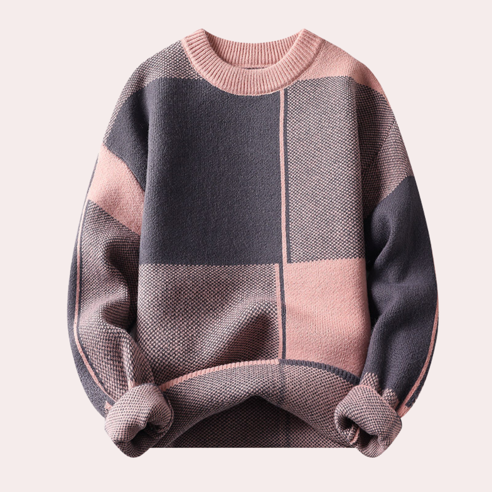 Herren Strickpullover – Dickes Material – Geometrisches Muster – Trendy & Bequem