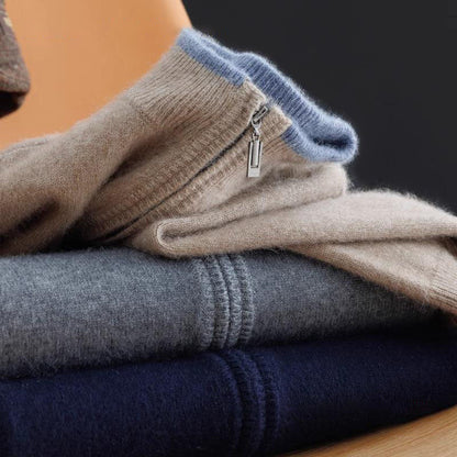 Heren Cashmere Vest met Rits – Warm & Elegant