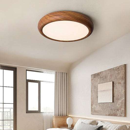 Scandinavische LED Plafondlamp – Ronde Vorm in Houtlook