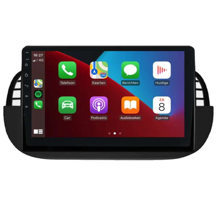 CarPlay & Android Auto Systeem voor Fiat 500 (2007–2015) – Ondersteunt iOS & Android – Radio & Frame – Handsfree Bellen
