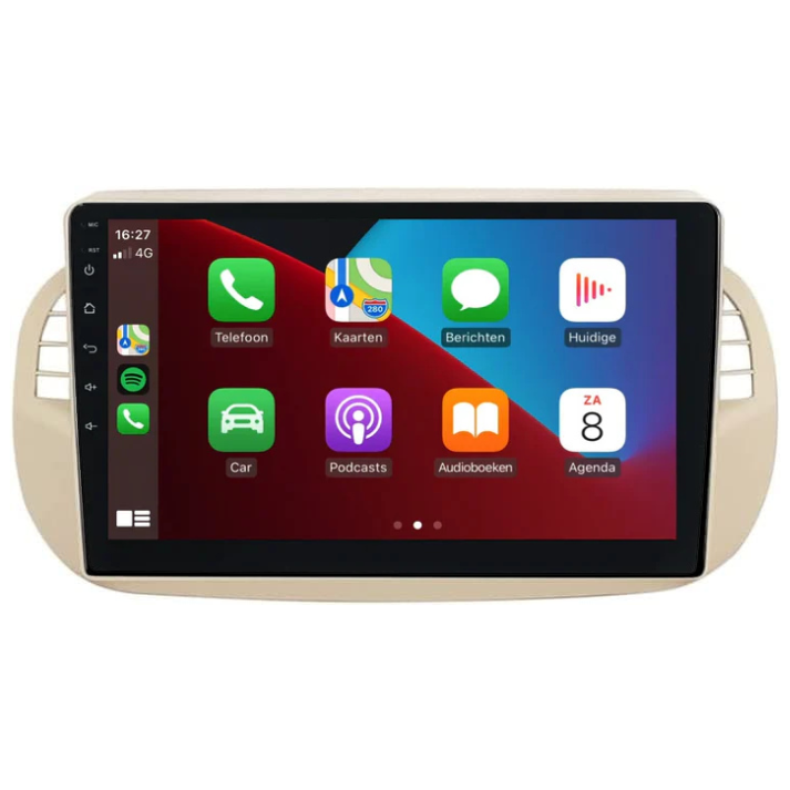 CarPlay & Android Auto Systeem voor Fiat 500 (2007–2015) – Ondersteunt iOS & Android – Radio & Frame – Handsfree Bellen
