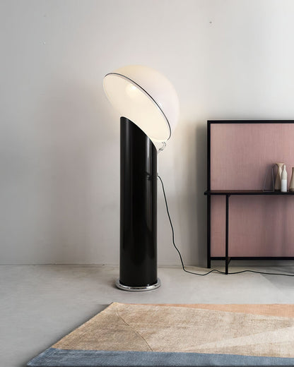 Ciot Vloerlamp - Sculpturale Design Lamp met Lucite Stam en Grote Lampenkap