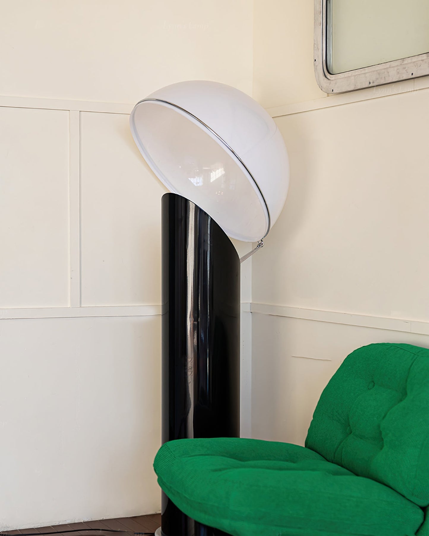 Ciot Vloerlamp - Sculpturale Design Lamp met Lucite Stam en Grote Lampenkap