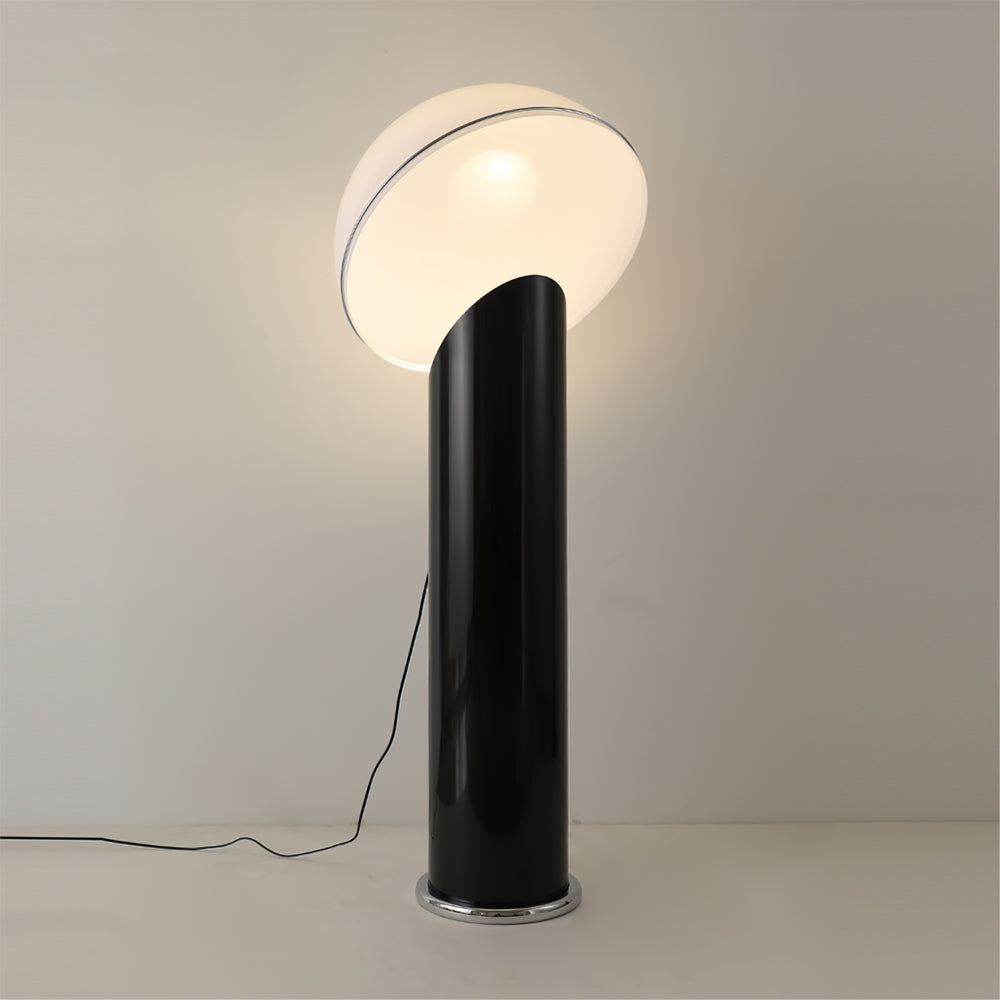 Ciot Vloerlamp - Sculpturale Design Lamp met Lucite Stam en Grote Lampenkap