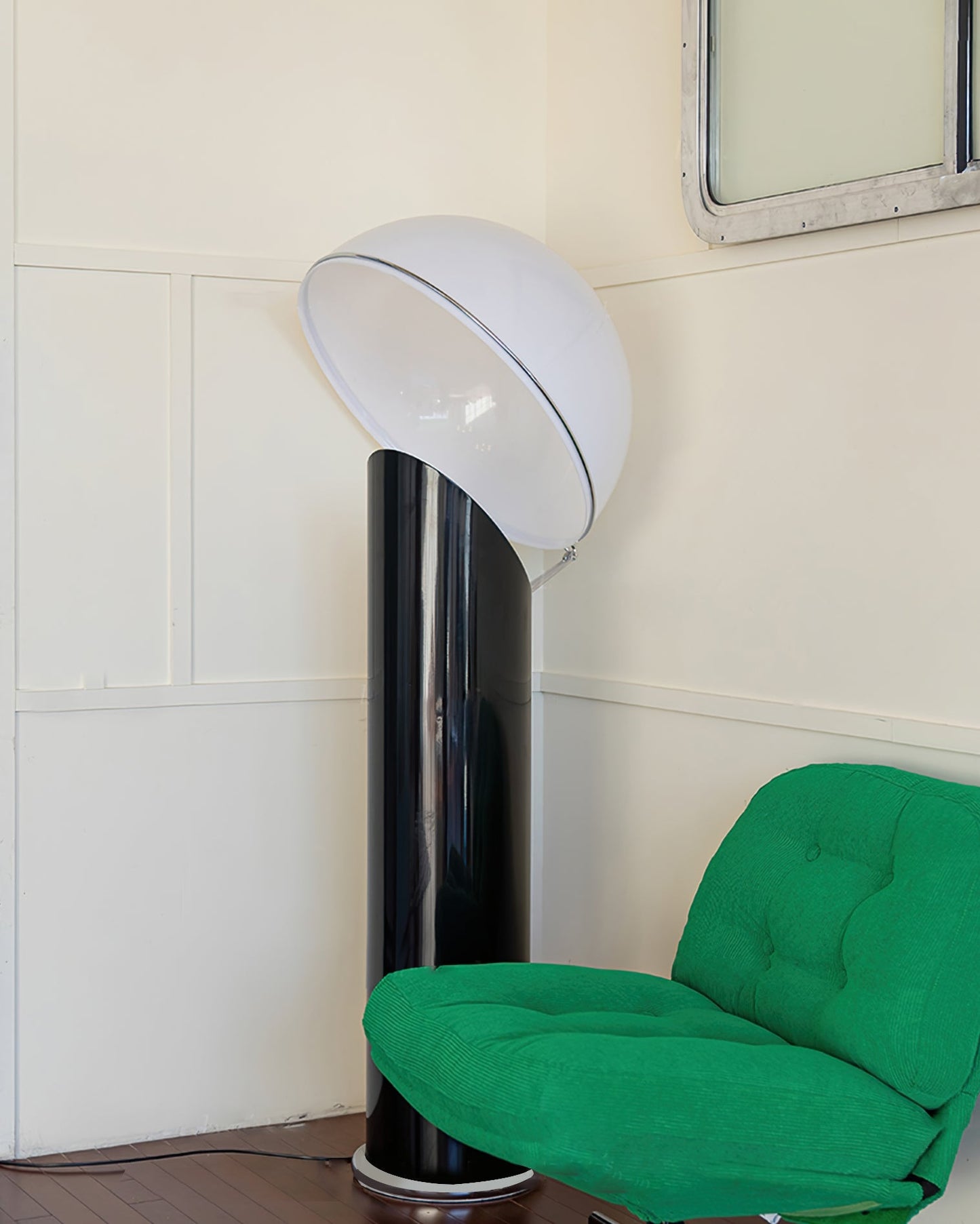 Ciot Vloerlamp - Sculpturale Design Lamp met Lucite Stam en Grote Lampenkap