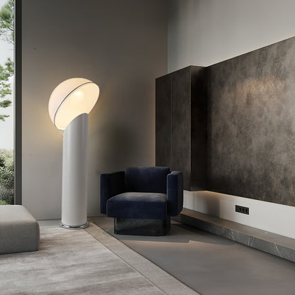 Ciot Vloerlamp - Sculpturale Design Lamp met Lucite Stam en Grote Lampenkap