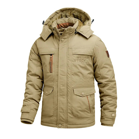 Herren Winterjacke Taktisch – Wasserdicht & Gefüttert mit Abnehmbarem Kapuzen