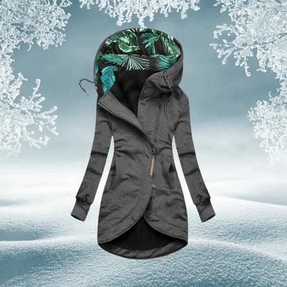 Groene damesparka met capuchon – Warme en waterdichte winterjas