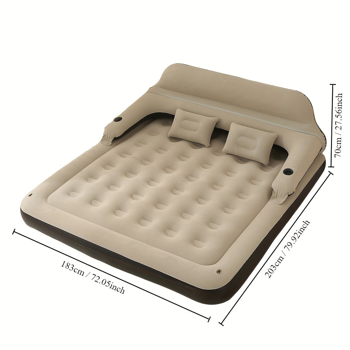 Deluxe Luchtbed met Ingebouwde Pomp & Rugleuning – Inclusief Kussens, Perfect voor Binnen & Buiten