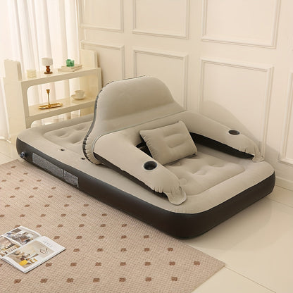 Deluxe Luchtbed met Ingebouwde Pomp & Rugleuning – Inclusief Kussens, Perfect voor Binnen & Buiten