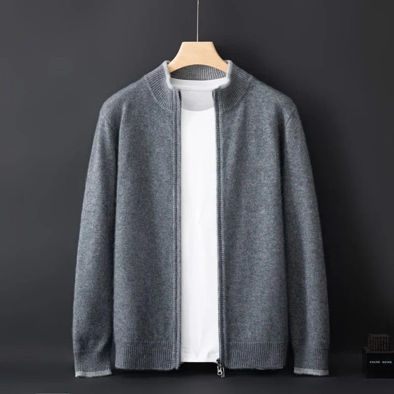 Heren Cashmere Vest met Rits – Warm & Elegant