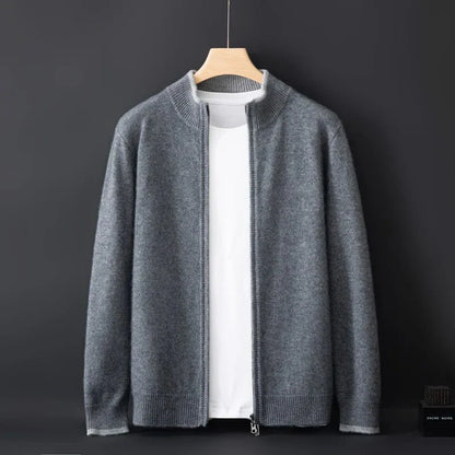 Heren Cashmere Vest met Rits – Warm & Elegant