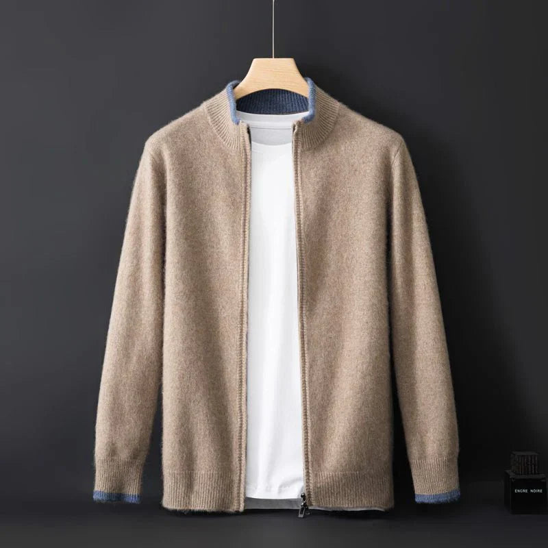 Heren Cashmere Vest met Rits – Warm & Elegant