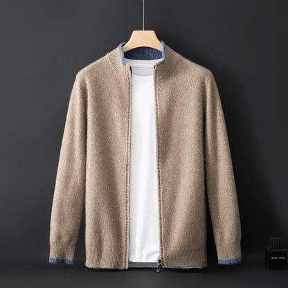 Heren Cashmere Vest met Rits – Warm & Elegant