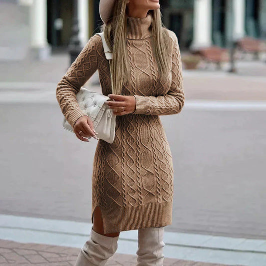 Elegant Gebreid Winterjurk voor Dames – Warm, Comfortabel & Tijdloos