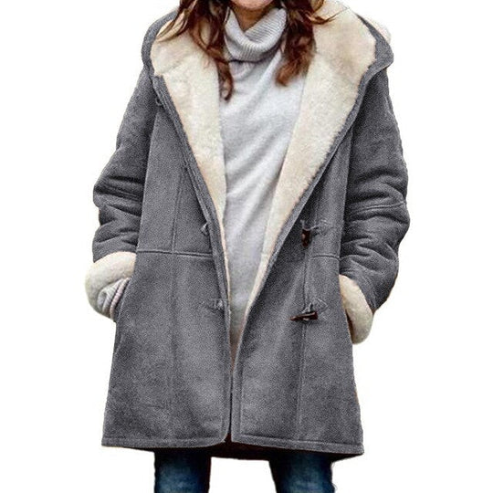 Casual Damesjas met Capuchon – Fleece Gevoerd voor Extra Warmte
