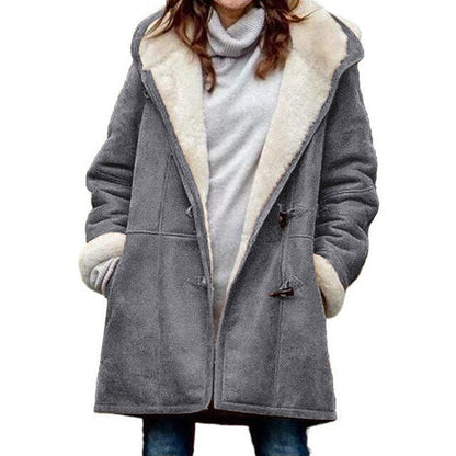 Casual Damesjas met Capuchon – Fleece Gevoerd voor Extra Warmte