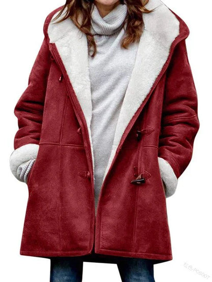 Casual Damesjas met Capuchon – Fleece Gevoerd voor Extra Warmte