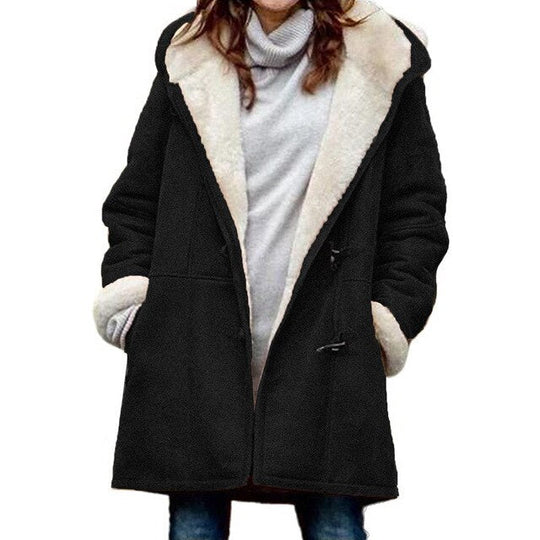 Casual Damesjas met Capuchon – Fleece Gevoerd voor Extra Warmte