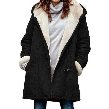 Casual Damesjas met Capuchon – Fleece Gevoerd voor Extra Warmte