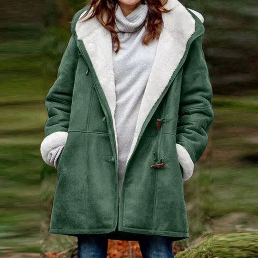 Casual Damesjas met Capuchon – Fleece Gevoerd voor Extra Warmte