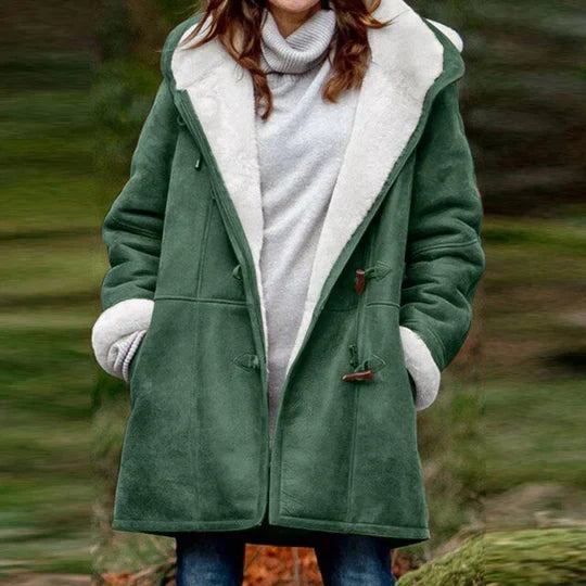 Casual Damesjas met Capuchon – Fleece Gevoerd voor Extra Warmte