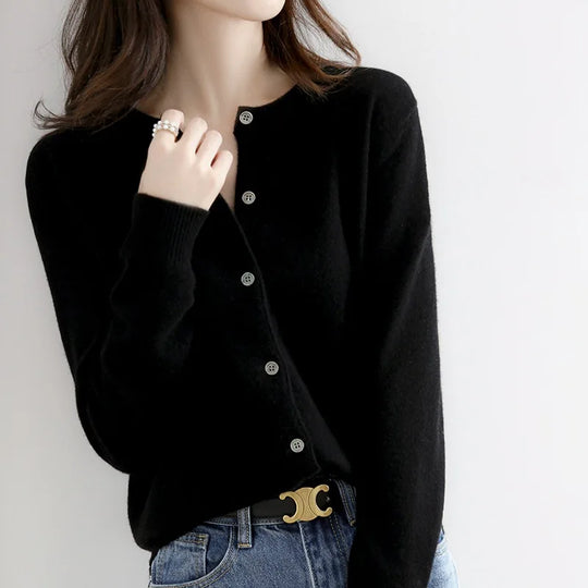 Zachte Cashmere Dames Cardigan met Knopen