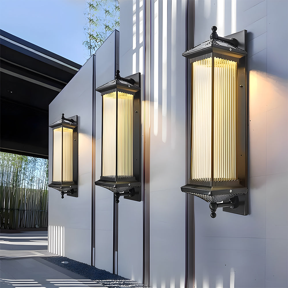 Solar Outdoor Glass Long Wall Light