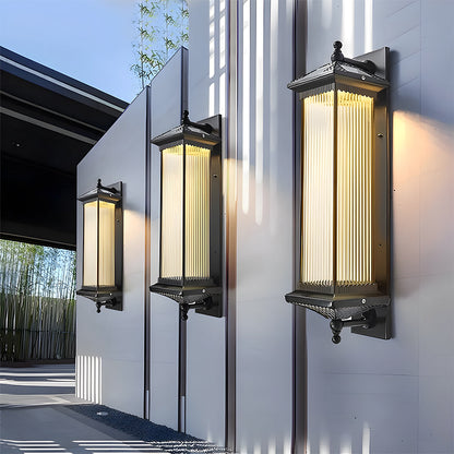 Solar Outdoor Glass Long Wall Light