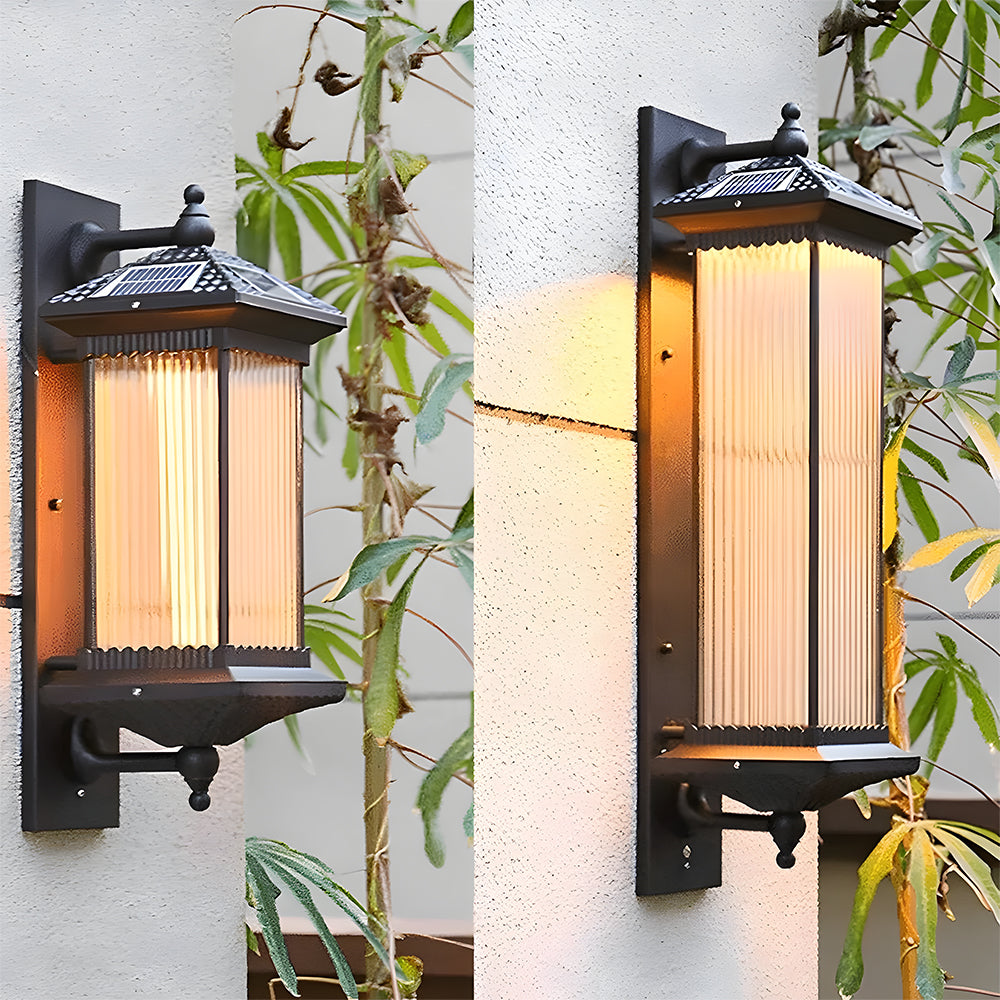 Solar Outdoor Glass Long Wall Light