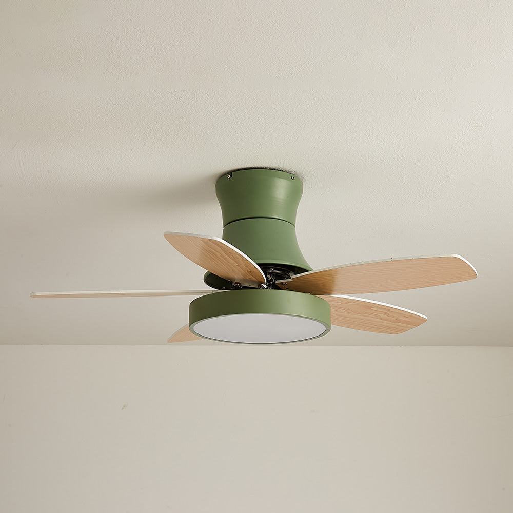 Acrylic Minimalism LED Bedroom Ceiling Fan With Light