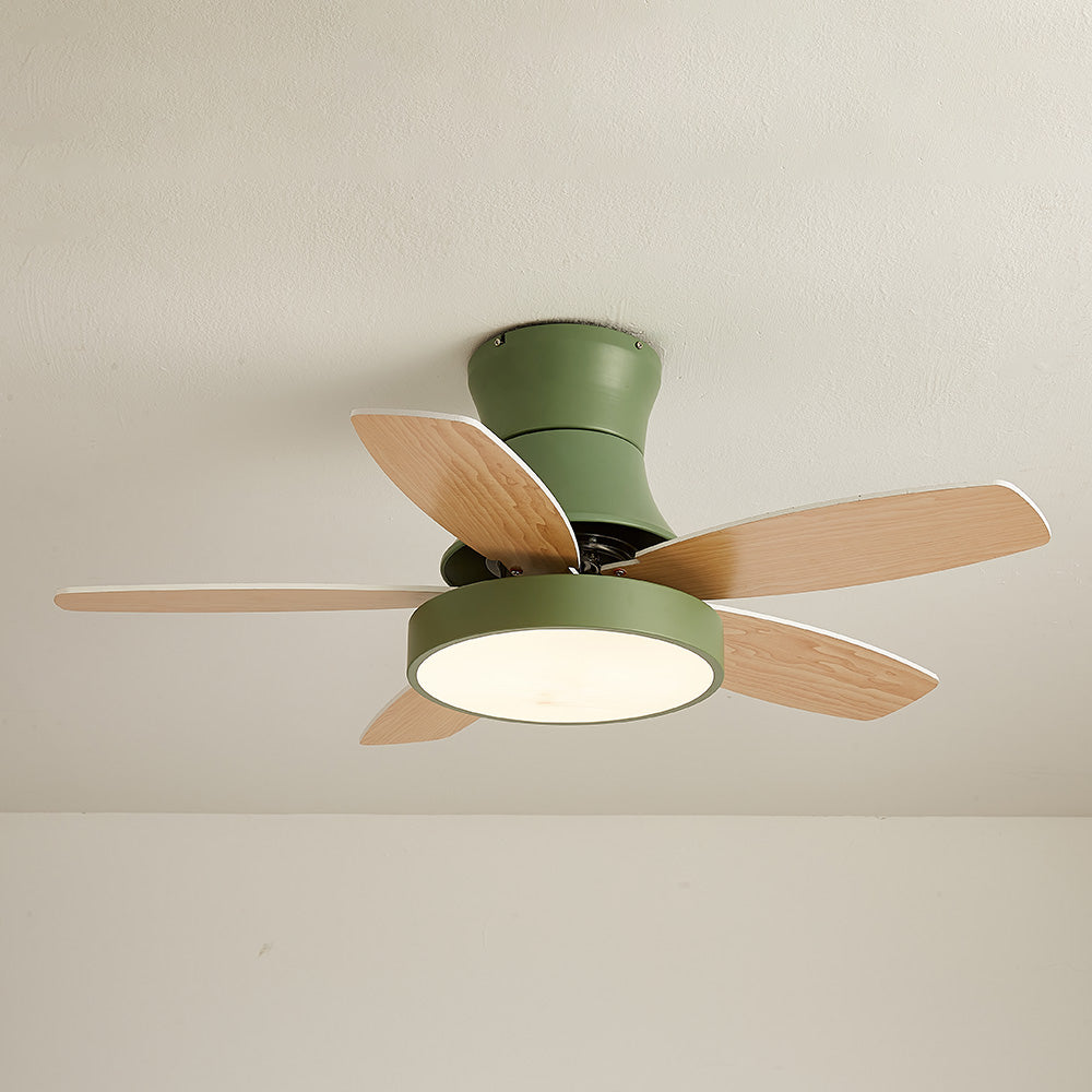 Acrylic Minimalism LED Bedroom Ceiling Fan With Light