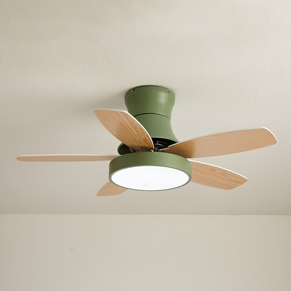 Acrylic Minimalism LED Bedroom Ceiling Fan With Light