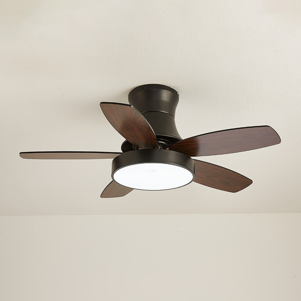 Acrylic Minimalism LED Bedroom Ceiling Fan With Light
